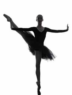 年轻的女人芭蕾舞女演员芭蕾舞舞者跳舞轮廓