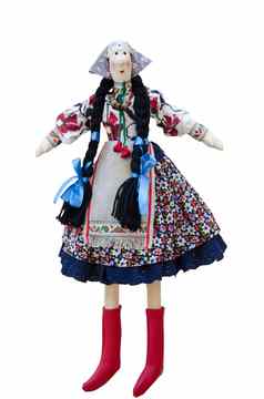 孤立的手工制作的娃娃国家乌克兰服装