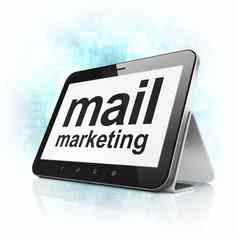 市场营销概念邮件市场营销平板电脑电脑