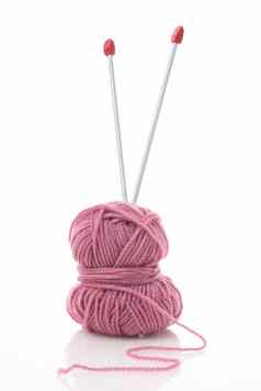 蓝色的粉红色的针织羊毛