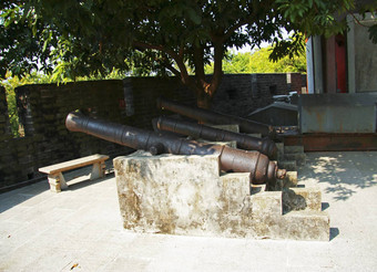古老的大炮中国人博物馆户外