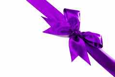 紫色的丝带弓白色