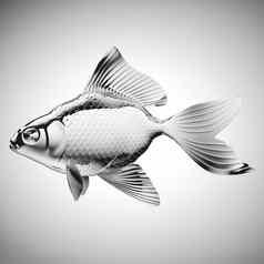银鱼是尺度梯度灰色的