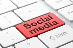 社会网络概念社会媒体电脑键盘背景