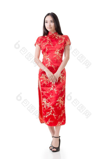 中国人女人衣服传统的旗袍