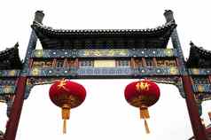中国人古老的建筑体系结构灯笼装饰