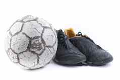足球球黑色的足球鞋子