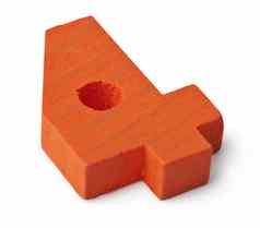 橙色木玩具数字