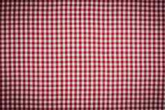 红色的白色条格平布网纹桌布背景葡萄园