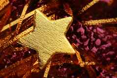 圣诞节金装饰黄金明星