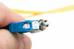 蓝色的纤维视连接器类型连接器