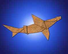 折纸鲨鱼使纸