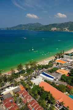 芭东海滩热带海滩空中视图普吉岛泰国