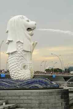 singapore-apr鱼尾狮喷泉4月新加坡