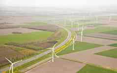 荷兰农场景观风车路荷兰