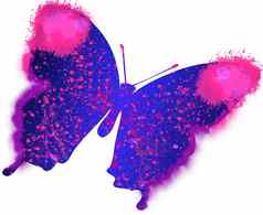 插图色彩鲜艳的绘画蝴蝶