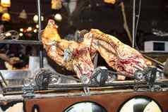 烧烤香肠羊肉中世纪的公平西班牙