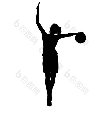 女篮球球员插图轮廓