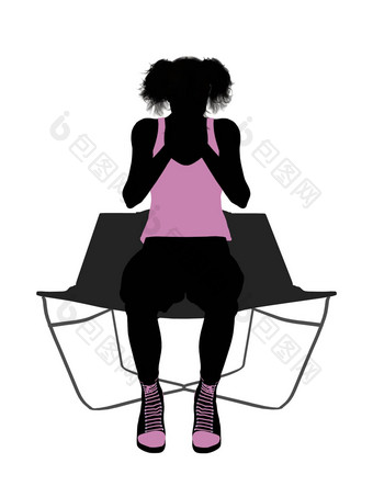 女运动员坐着休息室椅子插图轮廓