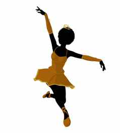 非洲美国芭蕾舞女演员插图轮廓