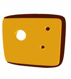 奶酪片插图轮廓