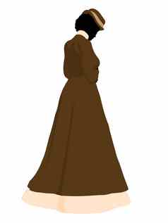 维多利亚时代女人插图轮廓