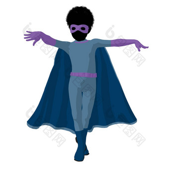 非洲美国超级英雄博伊尔插图轮廓