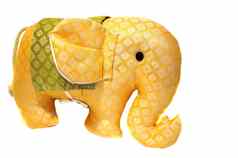 玩具橙色有图案的织物大象泰国