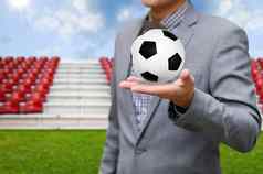 商人投资足球团队足球游戏概念
