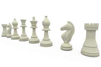 白色国际象棋块行