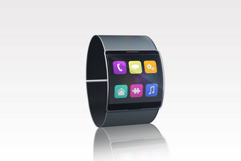 未来主义的黑色的手表应用程序菜单