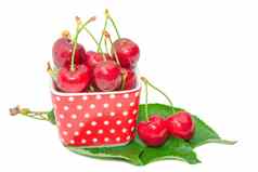 成熟的甜蜜的多汁的樱桃美味的浆果湿水果