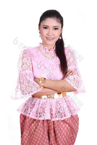 女人穿典型的泰国衣服身份文化泰国