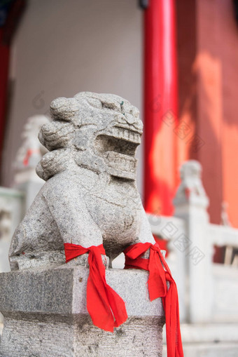 中国人帝国狮子《卫报》狮子红色的织物