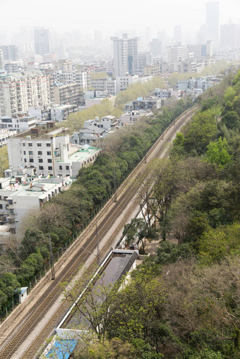 中国城市铁路鸟眼睛视图