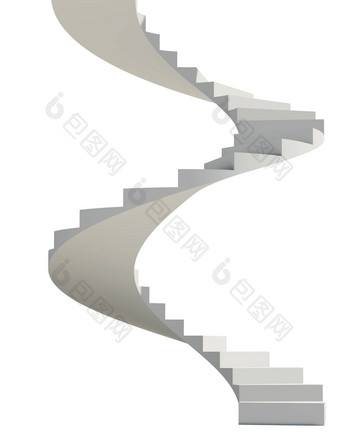 白色螺旋楼梯