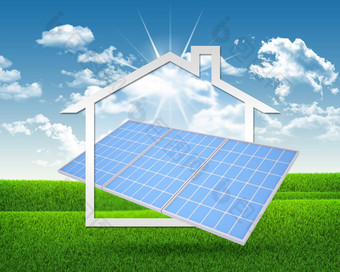 太阳能电池象征房子
