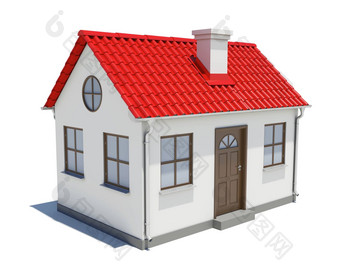 小房子红色的屋顶