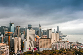 在香港香港天际线在香港香港春天一天