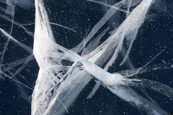 蜘蛛网络张力裂缝厚层冰