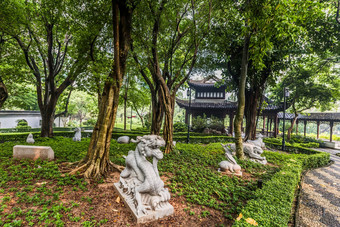 中国人星座花园雕像九龙围墙城市公园在香港香港