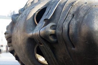 雕塑伊戈尔mitoraj<strong>箭</strong>蒙上眼睛主要广场克拉科夫波兰