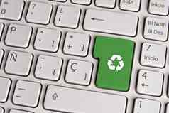 绿色概念回收键盘关键