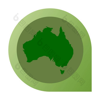 孤立的澳大利亚地图标记<strong>销</strong>