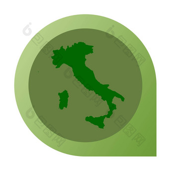 孤立的意大利地图标记<strong>销</strong>