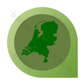 孤立的荷兰地图标记<strong>销</strong>