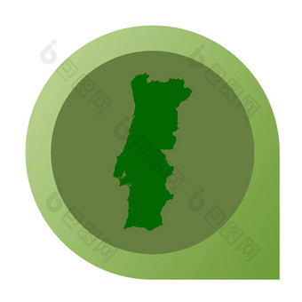 孤立的葡萄牙地图标记<strong>销</strong>