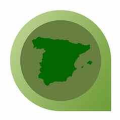 孤立的西班牙地图标记销