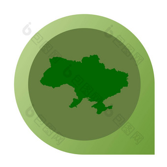 孤立的乌克兰地图标记<strong>销</strong>