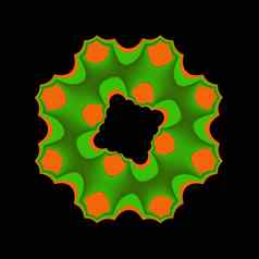 绿色橙色摘要分形